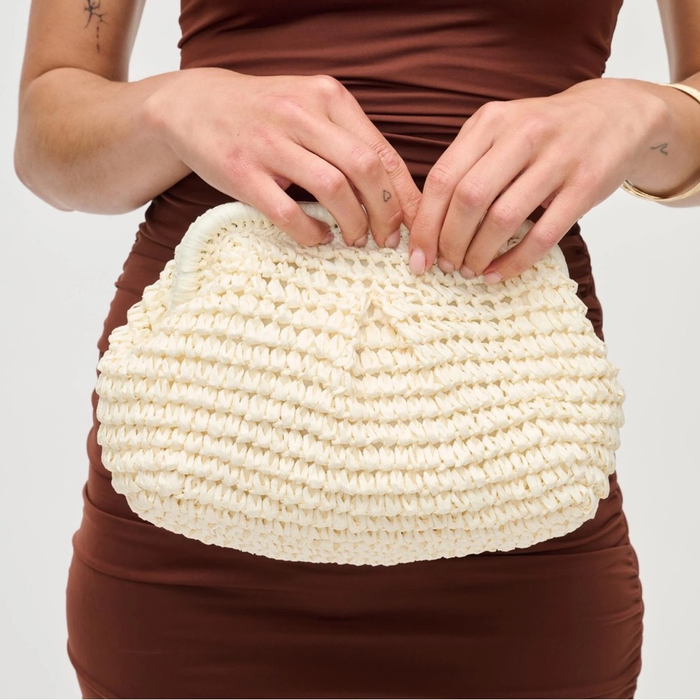NWT Urban Expressions Cream Woven Clutch